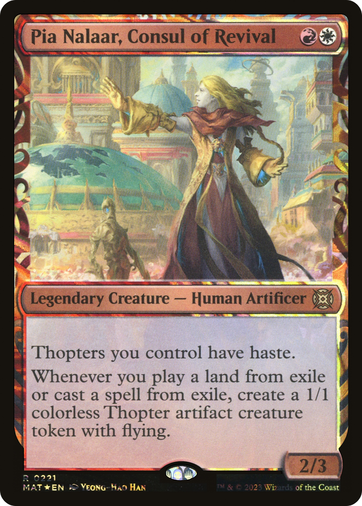 Pia Nalaar, Consul of Revival (Halo Foil) (Showcase) (221) Foil - March of the Machine: The Aftermath