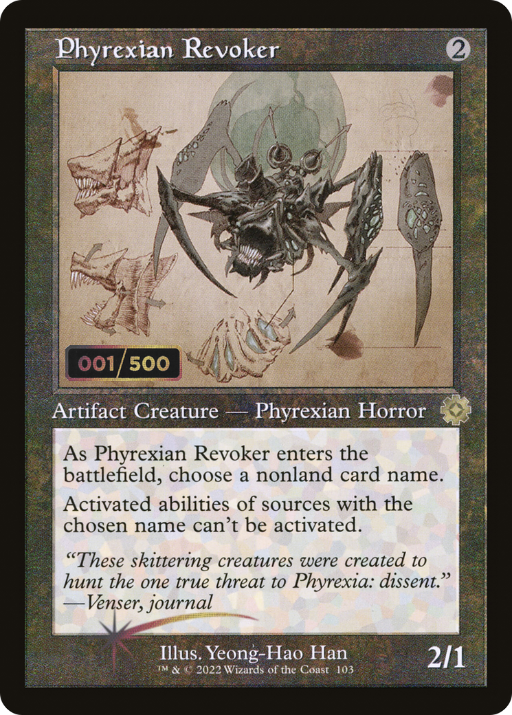 Phyrexian Revoker (Schematic) (Serial Numbered) (Retro) (103) Foil - The Brothers' War Retro Artifacts