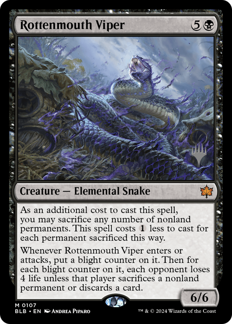 Rottenmouth Viper (107) Foil - Bloomburrow Promos