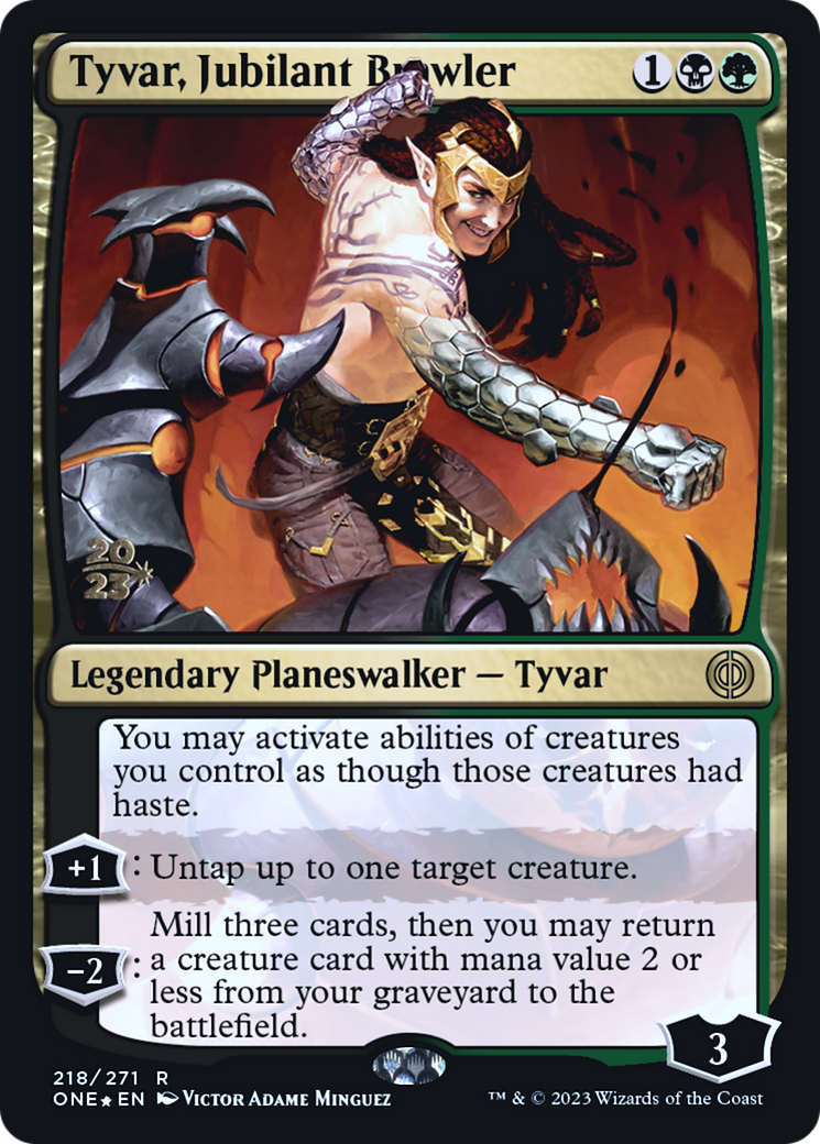 Tyvar, Jubilant Brawler (218s) Foil - Phyrexia: All Will Be One Promos