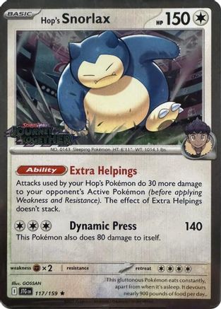 Hop's Snorlax - 117/159 (Cosmos Holo) (117) Holofoil - Miscellaneous Cards & Products