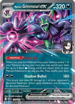 Marnie's Grimmsnarl ex (136) Holofoil - SV10 Destined Rivals