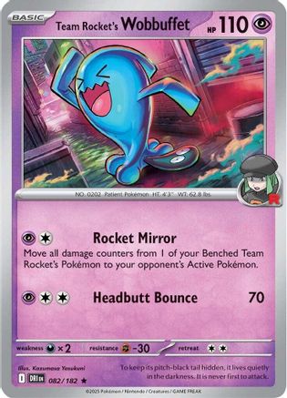 Team Rocket's Wobbuffet (82) Reverse Holofoil - Destined Rivals