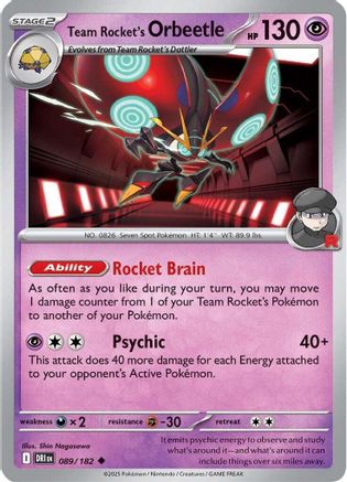 Team Rocket's Orbeetle (89) Reverse Holofoil - Destined Rivals
