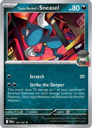 Team Rocket's Sneasel (128) Reverse Holofoil - Destined Rivals