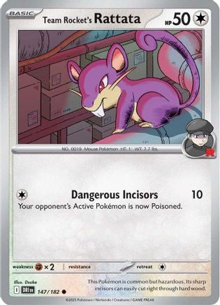 Team Rocket's Rattata (147) Reverse Holofoil - Destined Rivals