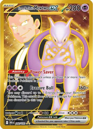 Team Rocket's Mewtwo ex (240) Holofoil - Destined Rivals