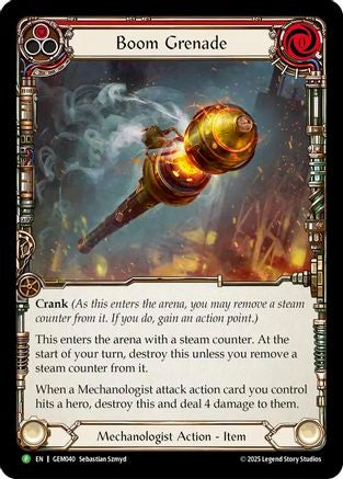 Boom Grenade (Red) (GEM040) Cold Foil - GEM Pack 2
