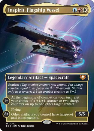 Inspirit, Flagship Vessel (Borderless) (002) Foil - Commander: Edge of Eternities