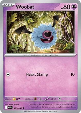 Woobat (36) Reverse Holofoil - White Flare
