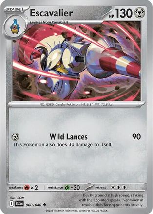 Escavalier (60) Reverse Holofoil - Black Bolt