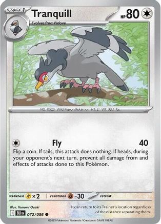 Tranquill (72) Reverse Holofoil - Black Bolt