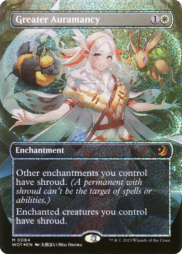 Greater Auramancy (Anime Borderless) (Confetti Foil) (084) Foil - Wilds of Eldraine: Enchanting Tales