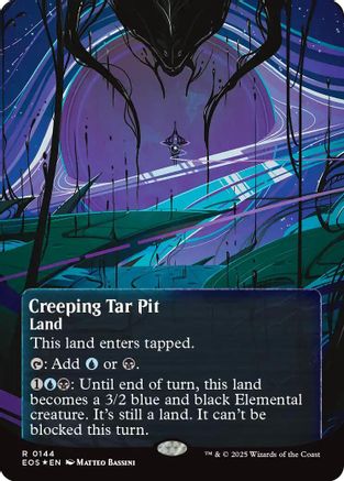 Creeping Tar Pit (Borderless) (144) Galaxy Foil - Edge of Eternities: Stellar Sights