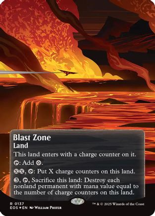 Blast Zone (Borderless) (137) Fracture Foil - Edge of Eternities: Stellar Sights