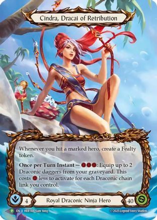 Cindra, Dracai of Retribution (HER144) Rainbow Foil - FaB Promos