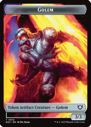 Golem (0012) // Golem (0014) Double-Sided Token - Commander: Edge of Eternities