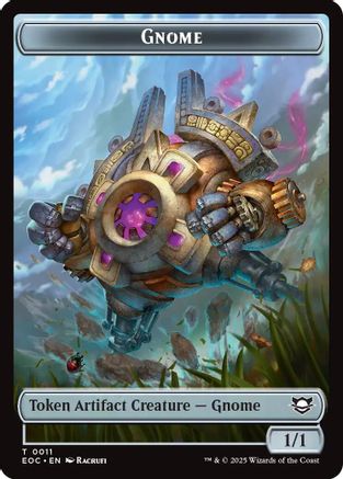 Gnome (0011) // Golem (0014) Double-Sided Token - Commander: Edge of Eternities