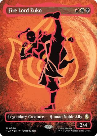 Fire Lord Zuko (Borderless) (Neon Ink Foil) (360) Foil - Avatar: The Last Airbender