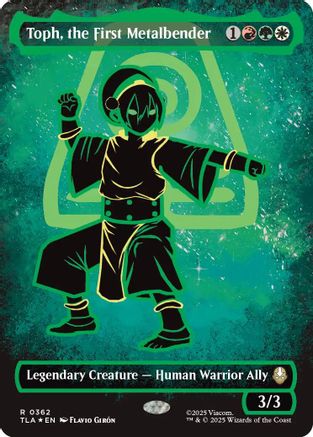 Toph, the First Metalbender (Borderless) (Neon Ink Foil) (362) Foil - Avatar: The Last Airbender