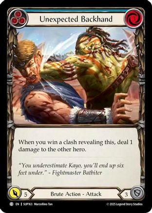 Unexpected Backhand (Blue) (SUP163) Rainbow Foil - Super Slam