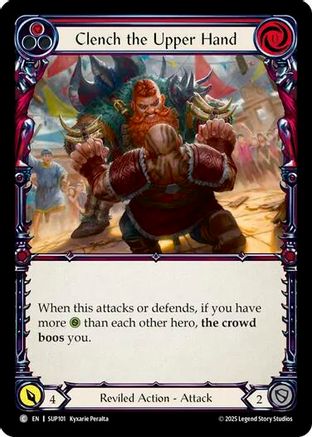 Clench the Upper Hand (Red) (SUP101) Rainbow Foil - Super Slam