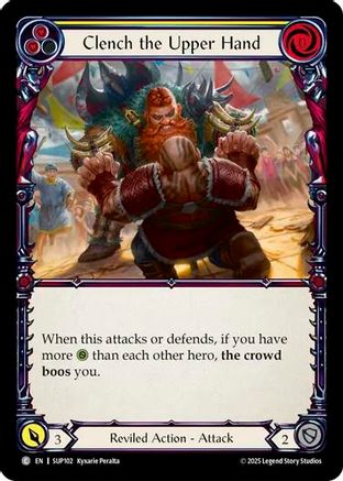 Clench the Upper Hand (Yellow) (SUP102) Rainbow Foil - Super Slam