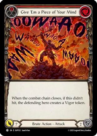 Give 'Em a Piece of Your Mind (Red) (SUP152) Rainbow Foil - Super Slam