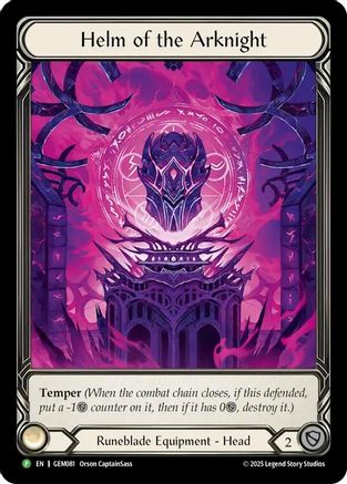 Helm of the Arknight (GEM081) Rainbow Foil - GEM Pack 3