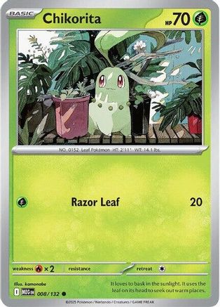 Chikorita (8) Reverse Holofoil - Mega Evolution