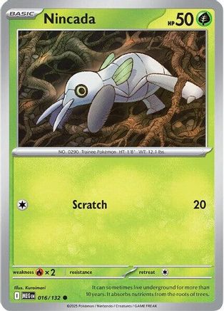 Nincada (16) Reverse Holofoil - Mega Evolution