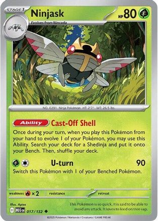 Ninjask (17) Reverse Holofoil - Mega Evolution