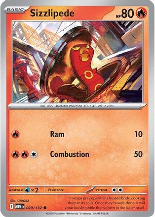 Sizzlipede (29) Reverse Holofoil - Mega Evolution