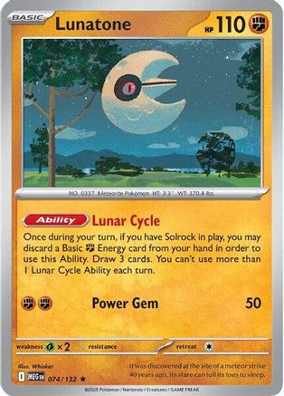 Lunatone (74) Reverse Holofoil - Mega Evolution