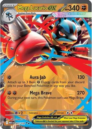 Mega Lucario ex (77) Holofoil - Mega Evolution