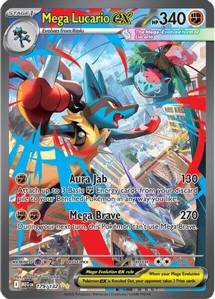 Mega Lucario ex (179) Holofoil - Mega Evolution