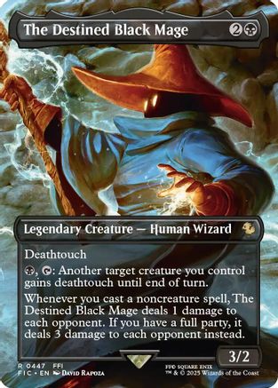 The Destined Black Mage (Borderless) (447) Foil - Commander: FINAL FANTASY