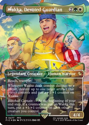 Wakka, Devoted Guardian (Borderless) (Chocobo Track Foil) (477) Foil - Commander: FINAL FANTASY