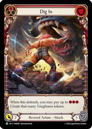 Dig In (Red) (FAB384) Rainbow Foil - FaB Promos