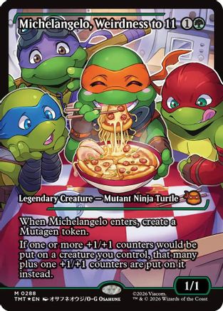 Michelangelo, Weirdness to 11 (Showcase) (288) Foil - Teenage Mutant Ninja Turtles