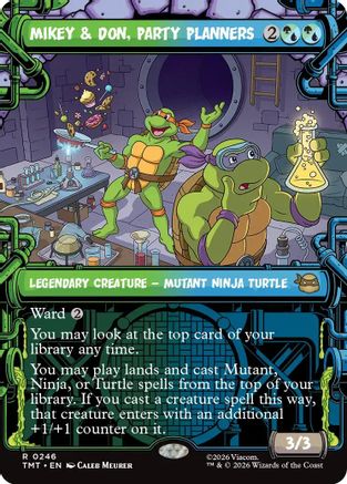 Mikey & Don, Party Planners (Showcase) (246) Foil - Teenage Mutant Ninja Turtles