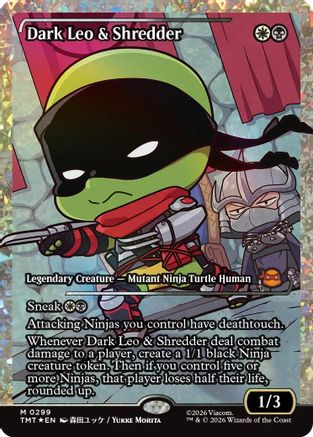 Dark Leo & Shredder (Showcase) (Fracture Foil) (299) Foil - Teenage Mutant Ninja Turtles