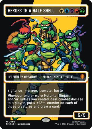 Heroes in a Half Shell (Borderless) (Surge Foil) (096) Foil - Commander: Teenage Mutant Ninja Turtles