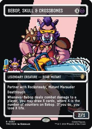Bebop, Skull & Crossbones (Borderless) (Surge Foil) (087) Foil - Commander: Teenage Mutant Ninja Turtles