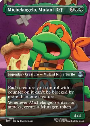Michelangelo, Mutant BFF (Borderless) (198) Foil - Teenage Mutant Ninja Turtles