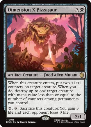 Dimension X Pizzasaur (Surge Foil) (016) Foil - Commander: Teenage Mutant Ninja Turtles