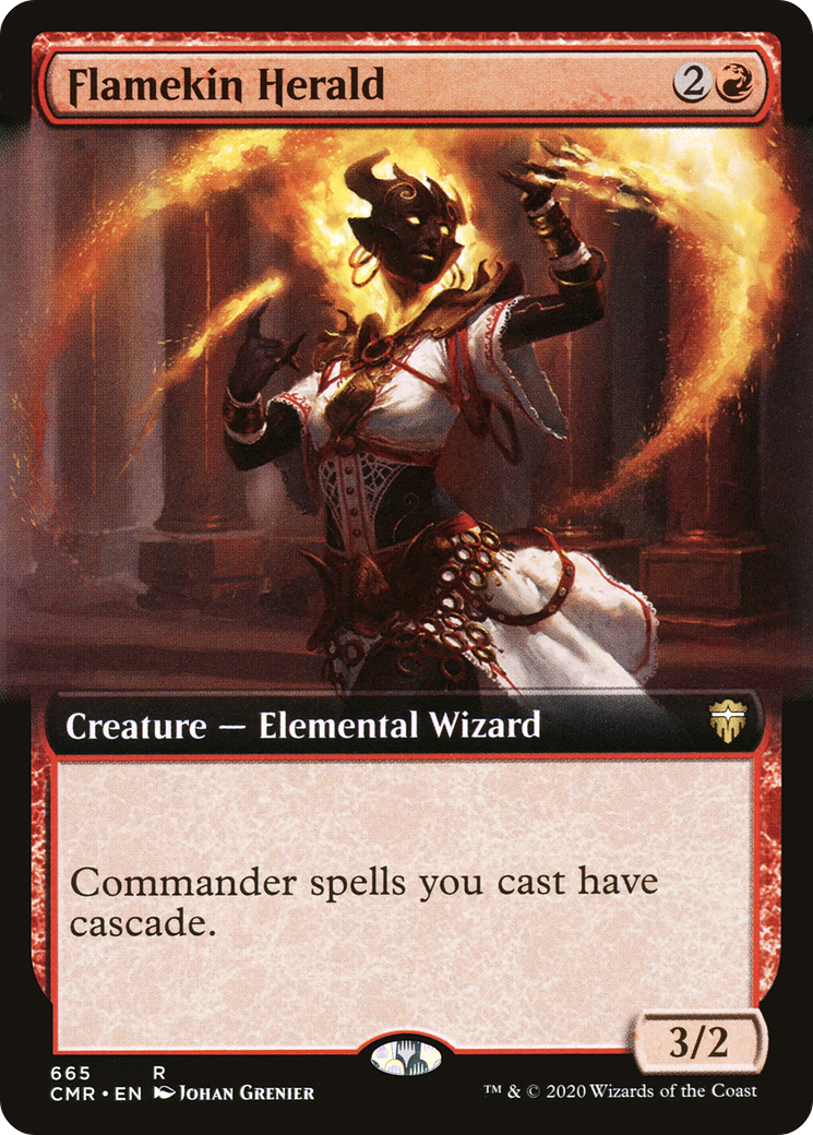Flamekin Herald (Extended Art) (665) - Commander Legends