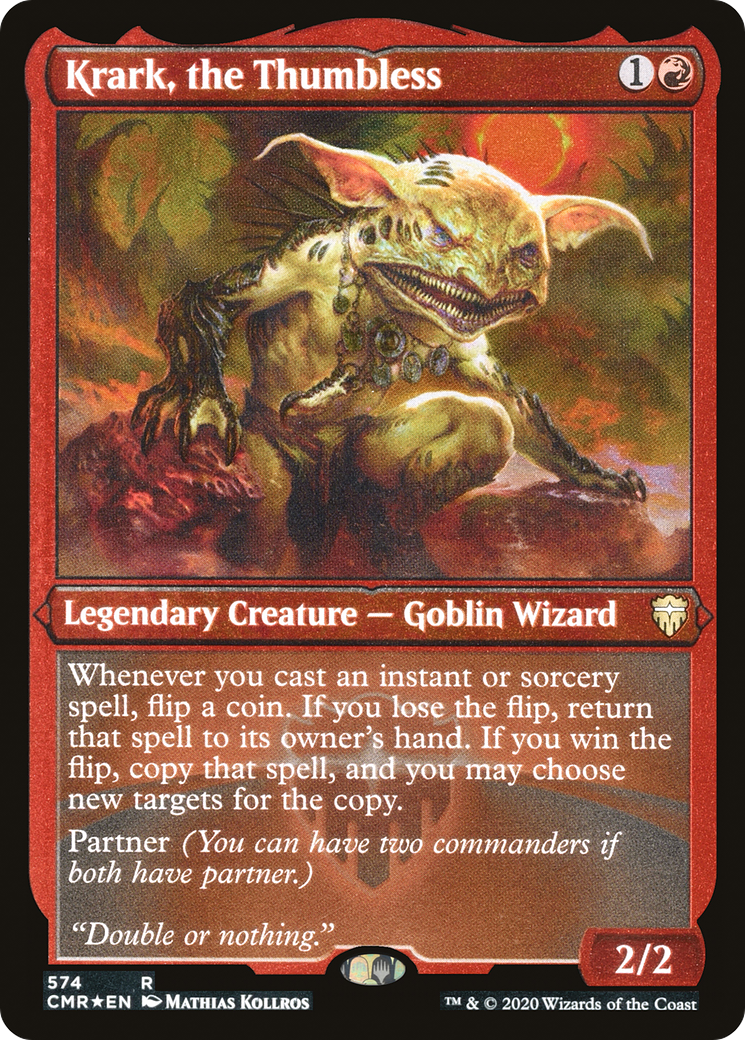 Krark, the Thumbless (574) Etched - Commander Legends