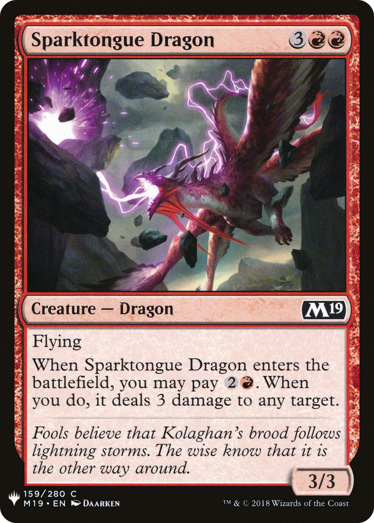 Sparktongue Dragon (M19-159) - The List
