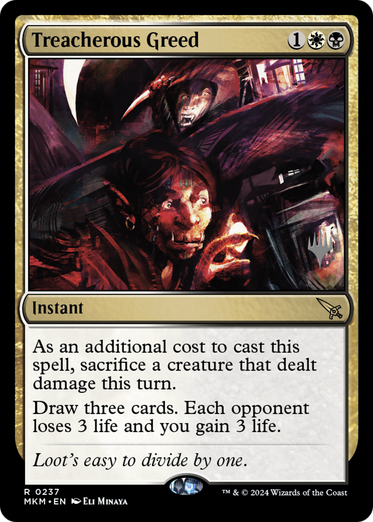 Treacherous Greed (237) Foil - Murders at Karlov Manor Promos